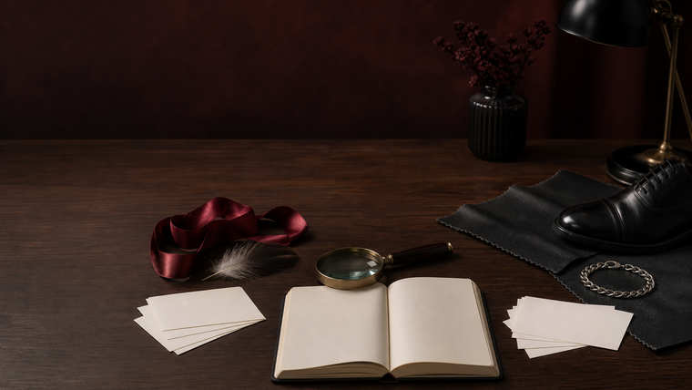 Two research groups comparing kink and fetish concepts on a blank study desk