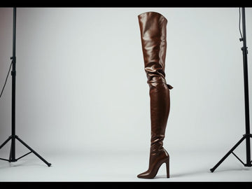 Elegant thigh-high boots fashion photography