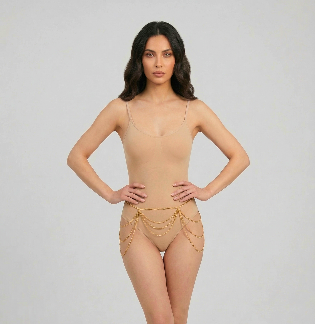 Gold layered belly chain waist body jewelry for women