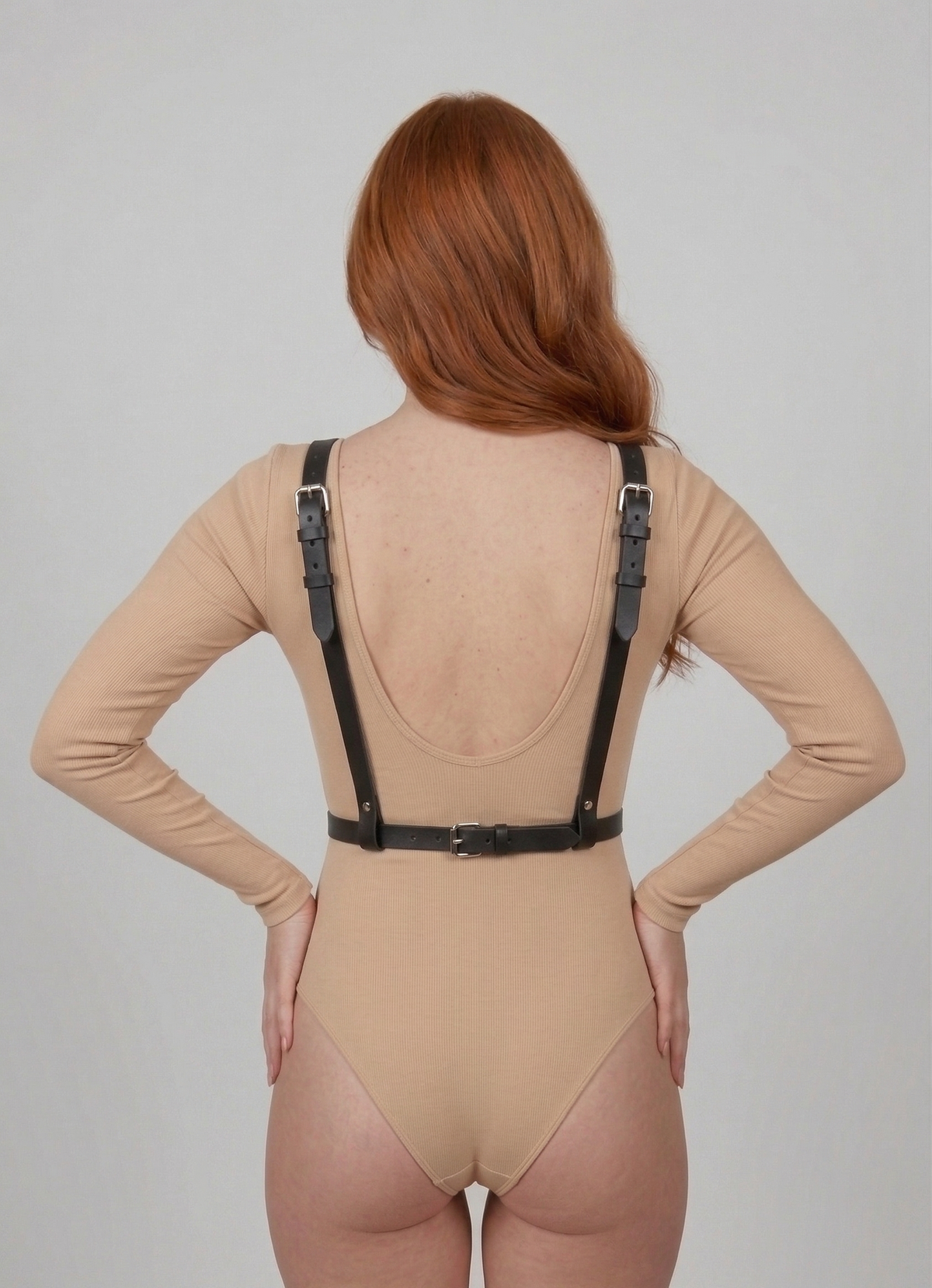 Star chest harness back view showing the shoulder straps and rear waist band