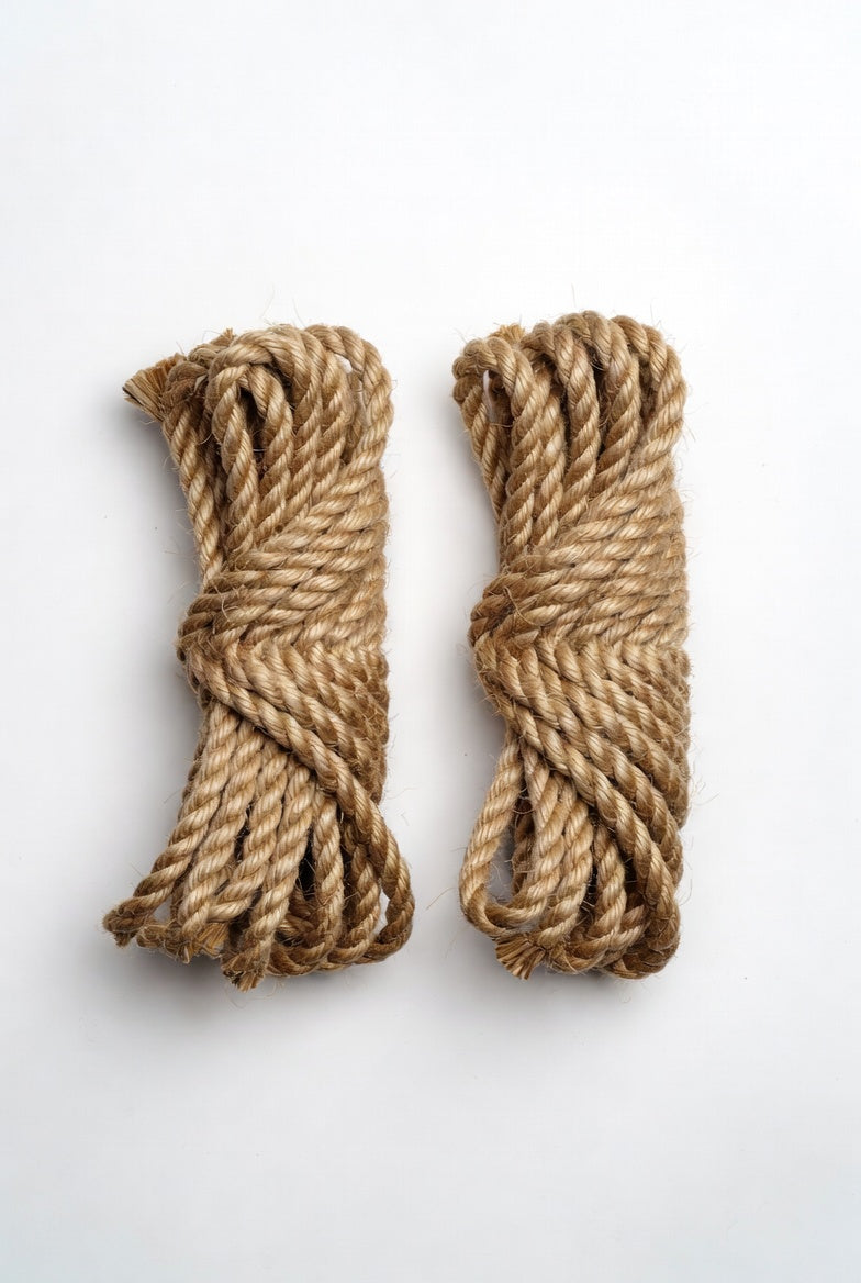 Natural jute shibari rope set 2-pack for bondage and rope art