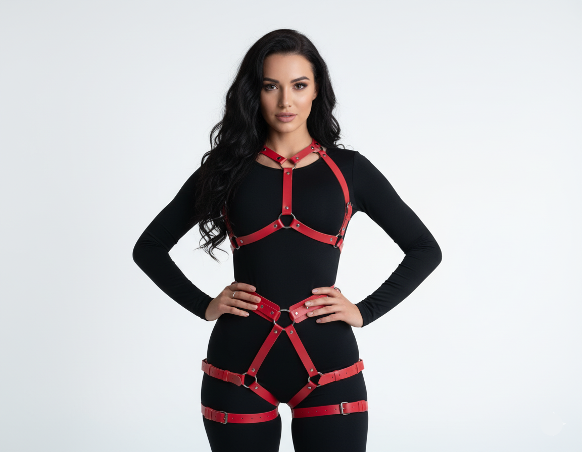 red_leather_body_harness_chest_detail_-_O-ring_hardware_and_shoulder_straps_close_up
